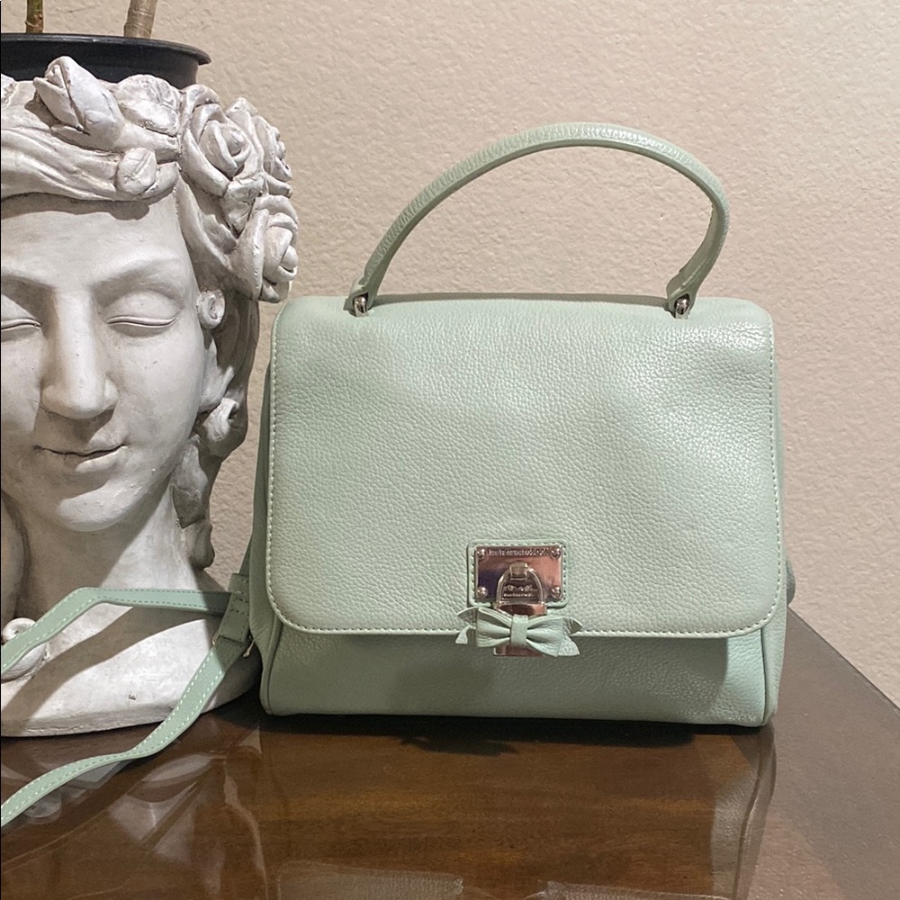 My flat in London mint color Purse  with Structured Design and Top Handle